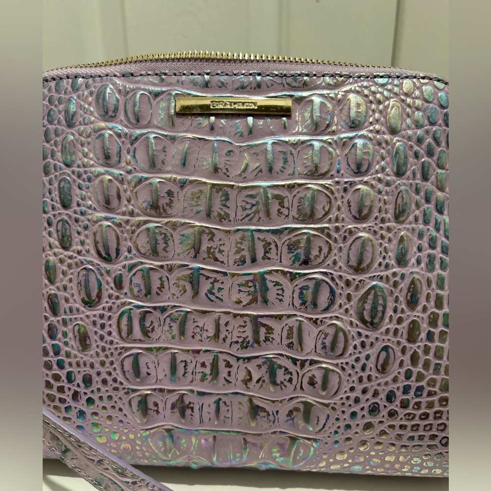 Brahmin Mini Sydney Violet Wonderland Melbourne Leather Crossbody & Card Case - Picture 14 of 15